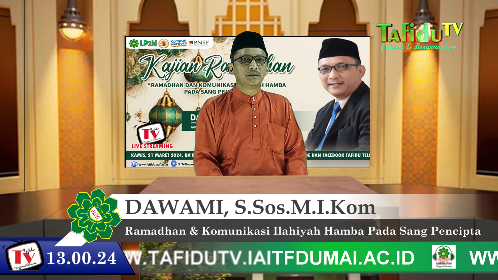 Semarak Ramadhan di Kampus IAITF Dumai: Dosen Ramaikan Kajian Ramadhan Live di Tafidu TV